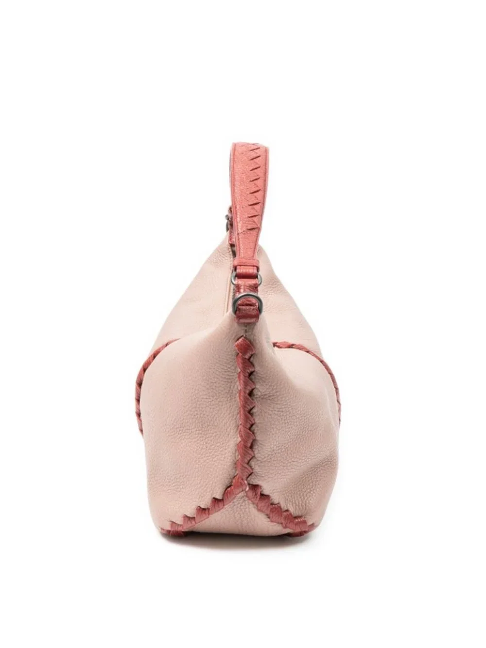 Bottega Veneta Shoulder Zip Hobo Pink Red Grain Calfskin Leather
